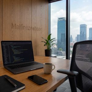 Ruang kerja profesional untuk layanan jasa web developer remote jakarta B2B berpencahayaan alami.